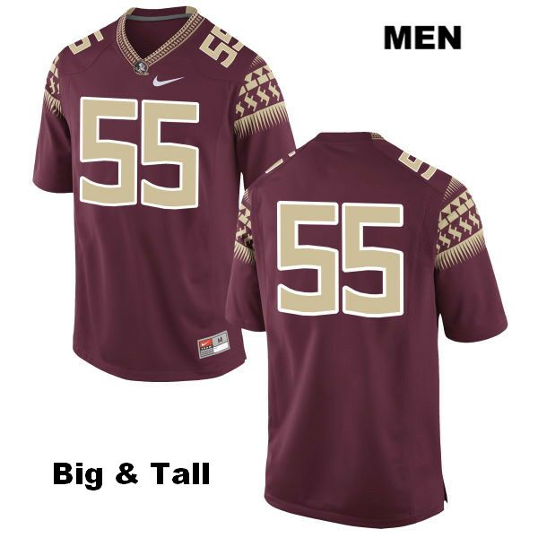 Men's NCAA Nike Florida State Seminoles #55 Fredrick Jones College Big & Tall No Name Red Stitched Authentic Football Jersey BWR1569VG